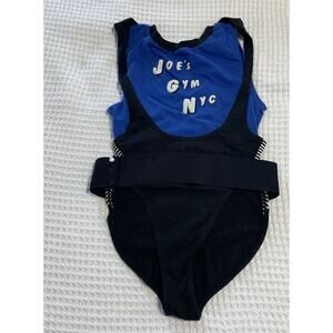 Vintage 1980’s Joe’s Gym NYC Bodysuit Large Leotard Workout Tank Retro Belt